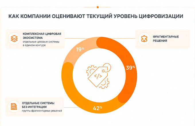 Оценка текущего уровня цифровизации компаниями отрасли